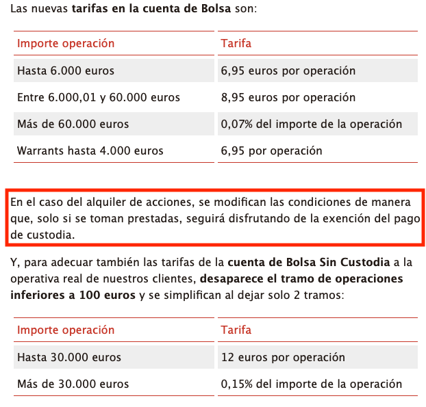 alquiler acciones